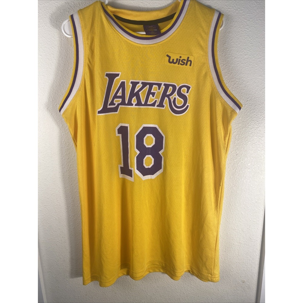 Los Angeles Lakers‎ Yellow Promo Wish Jersey 18 Front 19 Back XL From 18/19 Year